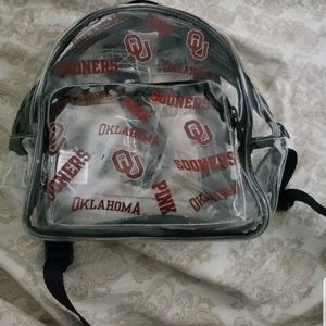 Victoria's Secret Pink Clear OU Sooners small clear backpack